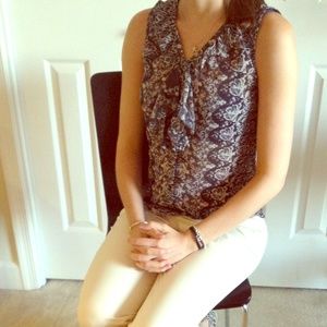 Banana Republic Sheer Ruffled Top