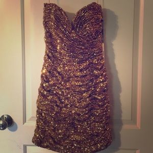 Vicky Tiel sweetheart strapless sequin dress