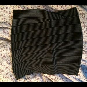 Black striped pencil skirt