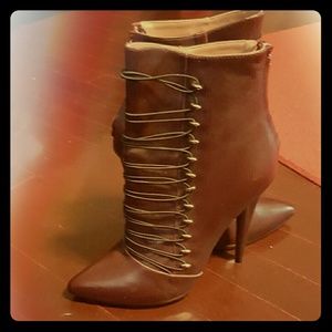 Burgandy booties worn once