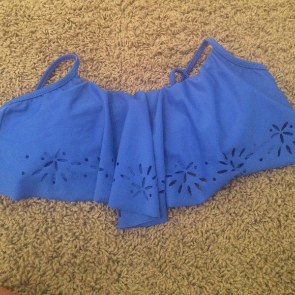 Blue Flouncy Swimsuit Top