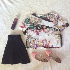 Floral & Striped Box Tee