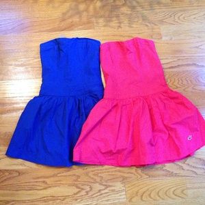 NWT PINK/ BLUE Strapless Dress