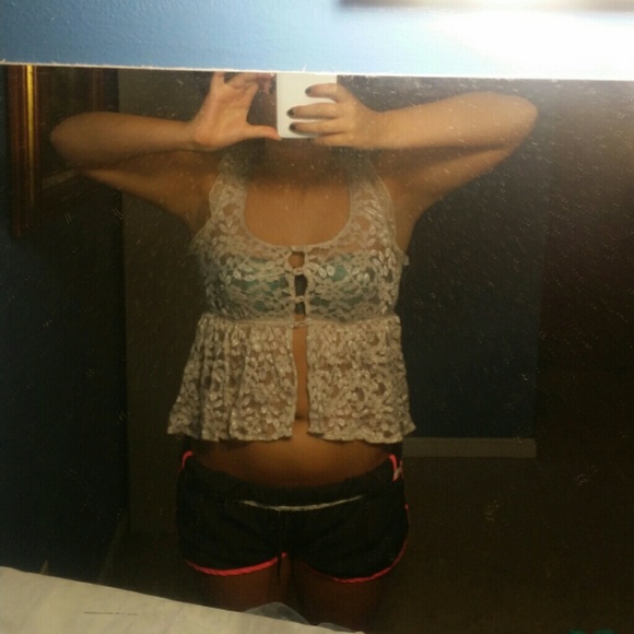 Lace see-through croptop/tank
