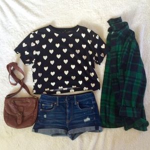 Black/Off-White Heart Box Tee