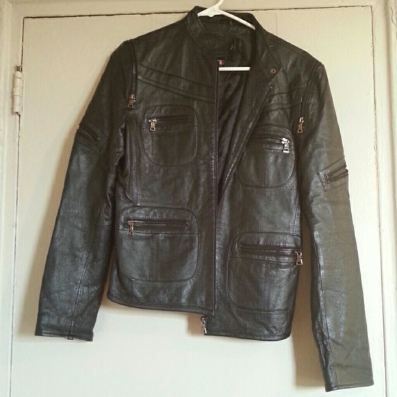 Sergio Beninni Black Motorcycle Leather Sz XL