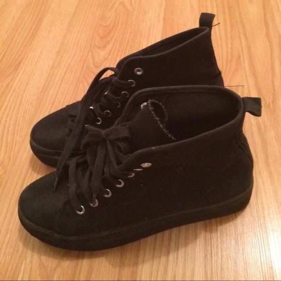 black platform sneakers