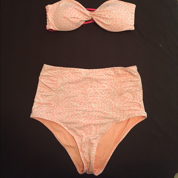 High wasted peach swimsuit!
