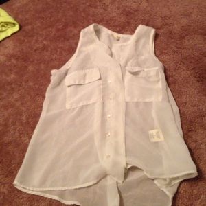 White see through short sleeve top