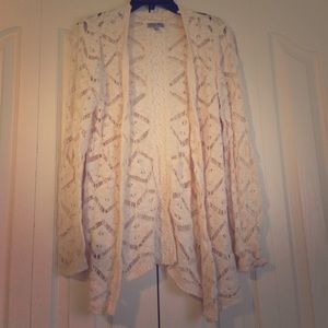 Cream sweater with unique cutout design!