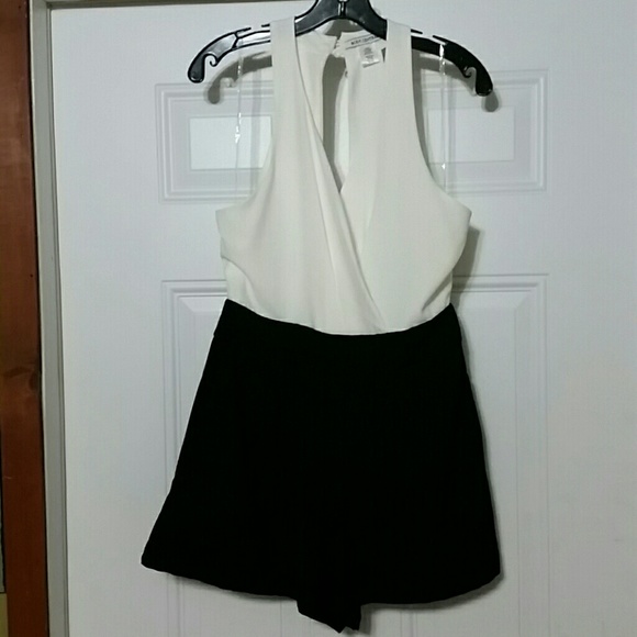 Black and cream romper