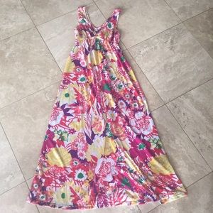 Floral Lush Maxi dress V neck floor length