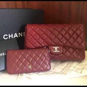 SOLD Chanel single flap SHW Caviar + Chanel zippy