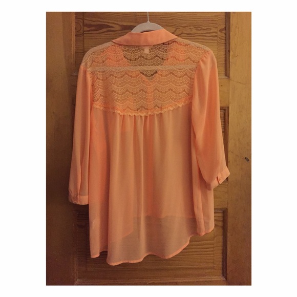 Size L Melon Sheer Top - Picture 2 of 2