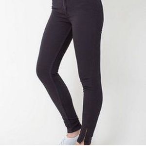 American apparel grey four way jeans with zipper