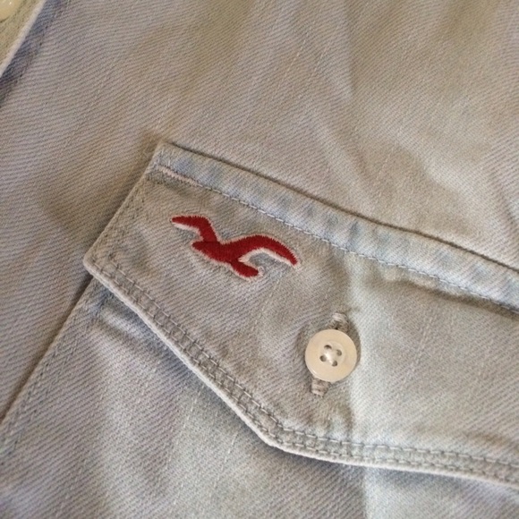 SOLD - Faded Denim Hollister Button Up - Picture 2 of 3