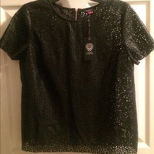 Vince Camuto faux leather top