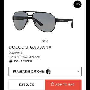 Dolce & Gabbana Polarized Sunglasses🌞