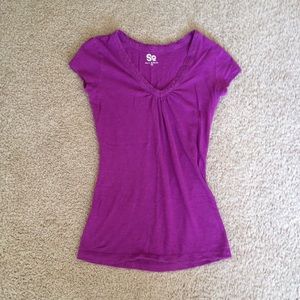 Purple v-neck top