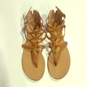 Camel gladiator sandals