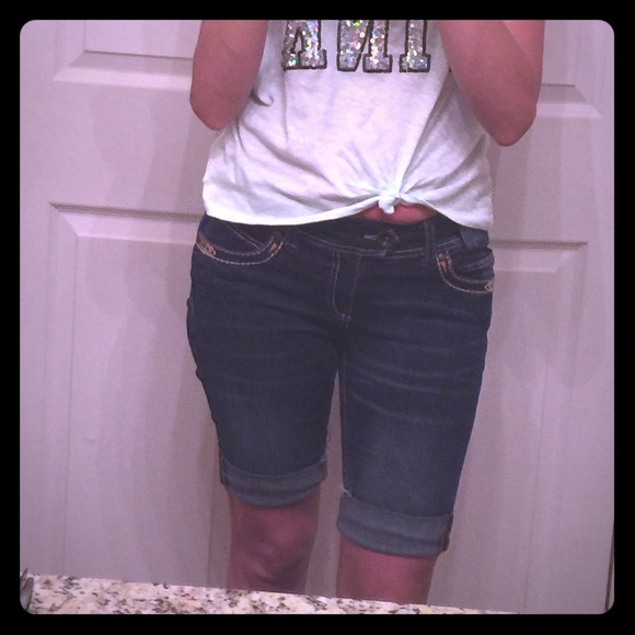 Dark denim Bermuda shorts