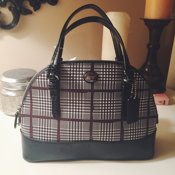 NWT Coach Tartan Print Satchel