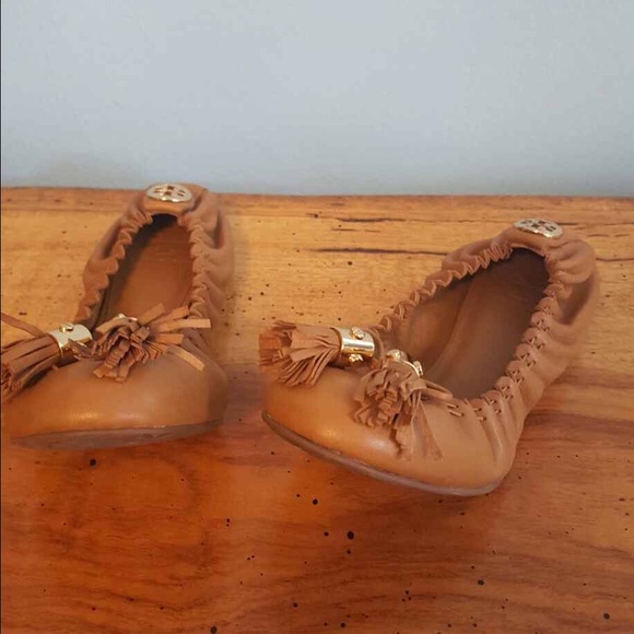 Tory Burch Brown Leather Flats - Picture 2 of 4