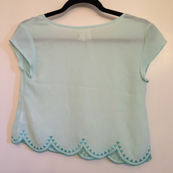 Mint Blue Crop Top - Picture 4 of 4