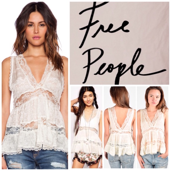 Free People Tops - Free People Cream Trapeze Camisole.  NWT.