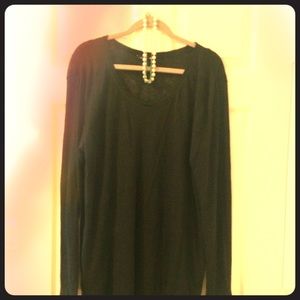 Oversized black long sleeved tunic