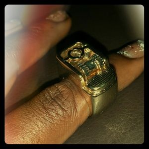 Gold plated cigarette lighter ring