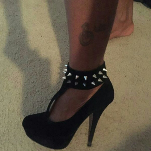 Black spiked heels