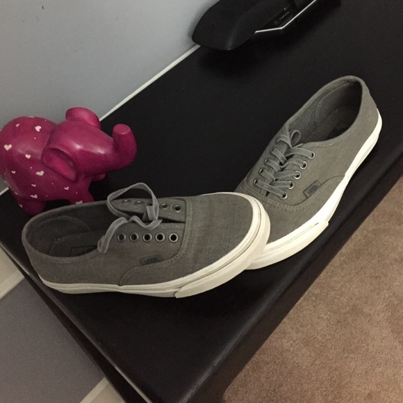 Gray fabric vans