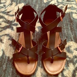 Express Gladiator Sandals with Small Wedge Heel