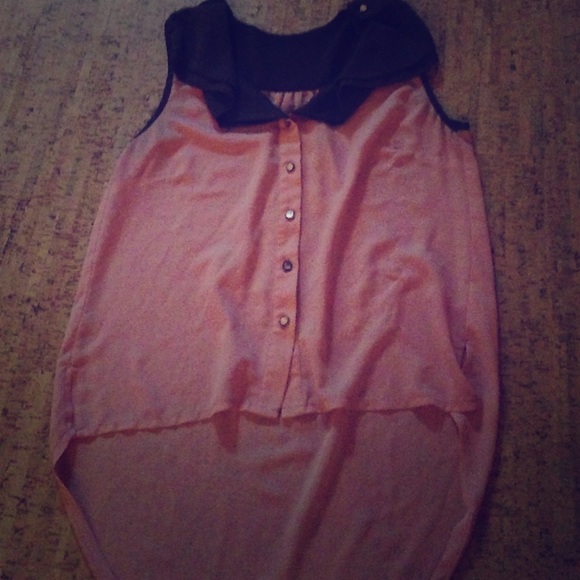 Collared button up elegant pink top - Picture 1 of 1