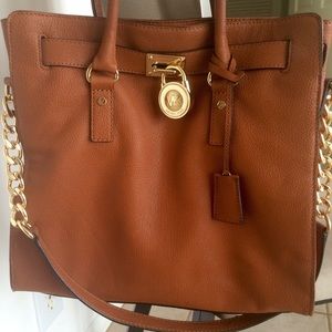 Michael Kors Large Tan Leather Hamilton Tote