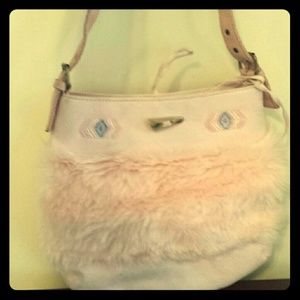 Baby pink faux fur handbag!