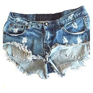 One Teaspoon 'Bandit' Denim Shorts