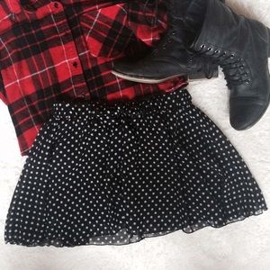 Flowy Black & White Polka Dotted Skirt