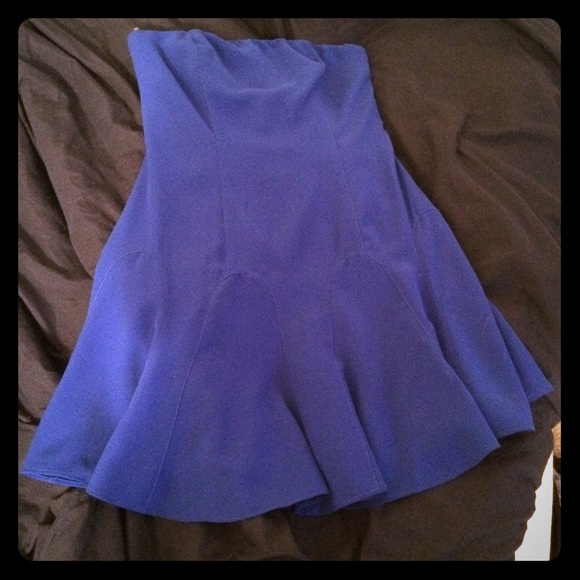 Strapless blue dress