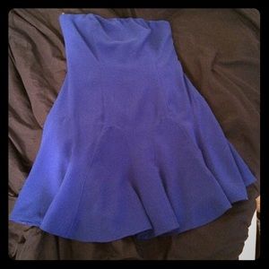 Strapless blue dress