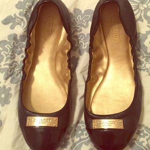 Black coach ballet flats