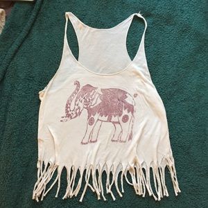 Brandy Melville elephant fringe top