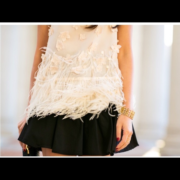 Anthropologie Feathered Fringe Blouse XXS - Picture 3 of 4