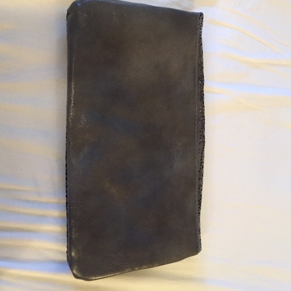 Lace Leather Grey Clutch - Picture 3 of 4