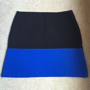 Ann Taylor Black and Royal Blue skirt