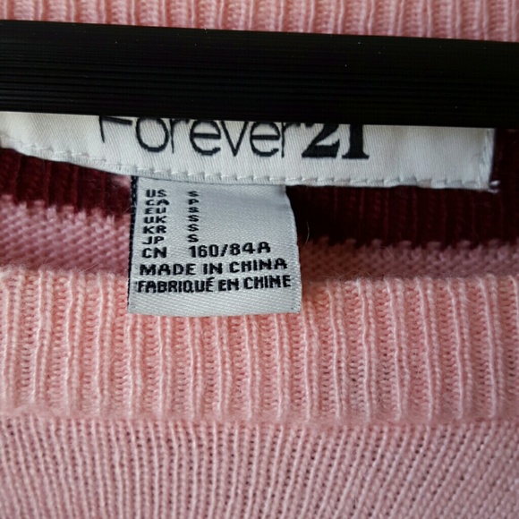 Pink & Wine Colored Heart Sweater sz Small - Picture 2 of 3