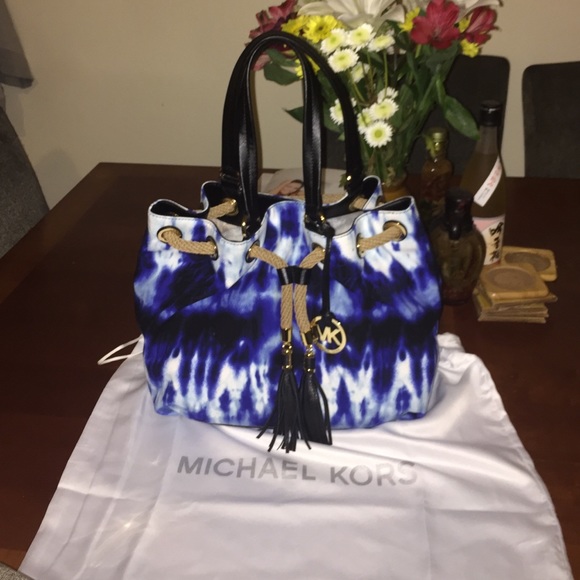 michael kors blue tie dye purse