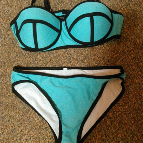 triangle blue bathing suite