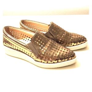Boutique 9 Metallic Gold Slip-ons Pointy Toe